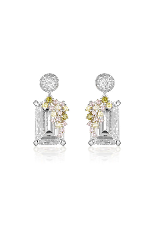 SUMMER SORBET BUBBLEGUM BLOSSOM MULTI COLOURED EARRINGS SILVER