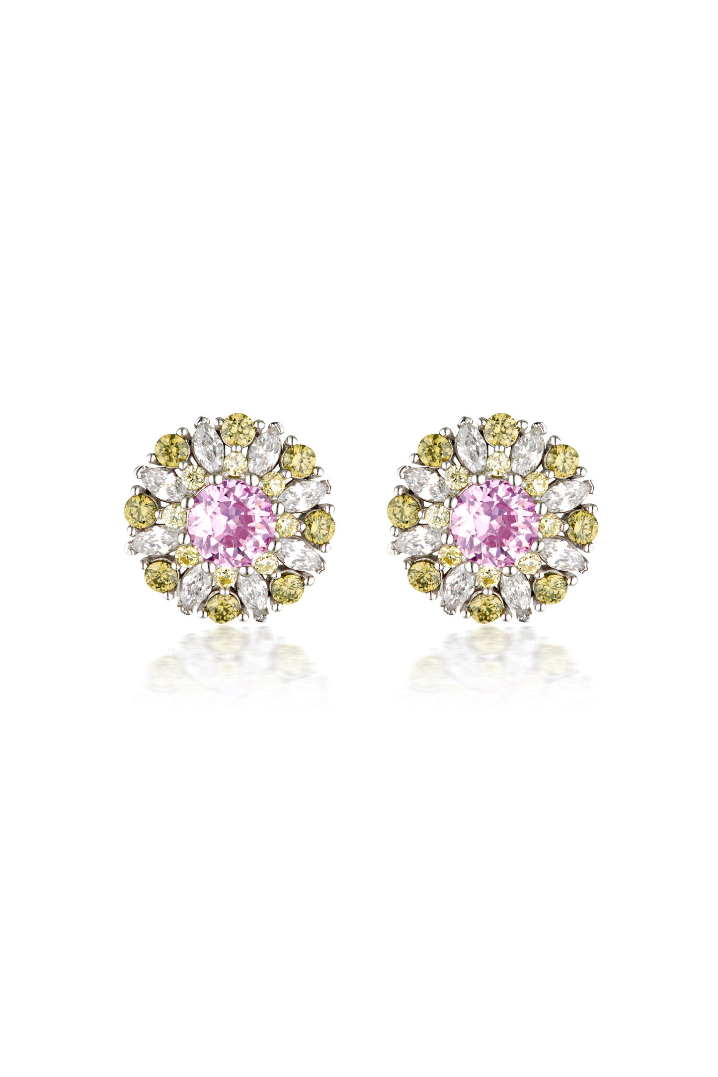 SUMMER SORBET BERRY BLOOM MULTI COLOURED EARRINGS SILVER