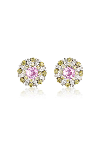 SUMMER SORBET BERRY BLOOM MULTI COLOURED EARRINGS SILVER