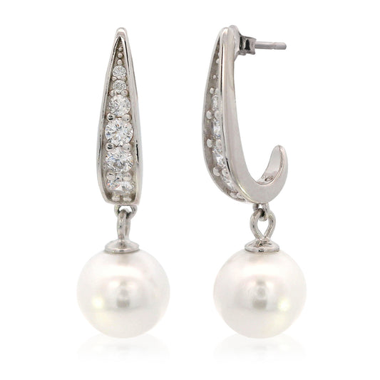 ADAGIO SERENE SHINE PEARL EARRINGS SILVER