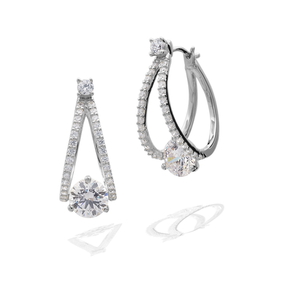 RED CARPET CHAMPAGNE EARRINGS SILVER