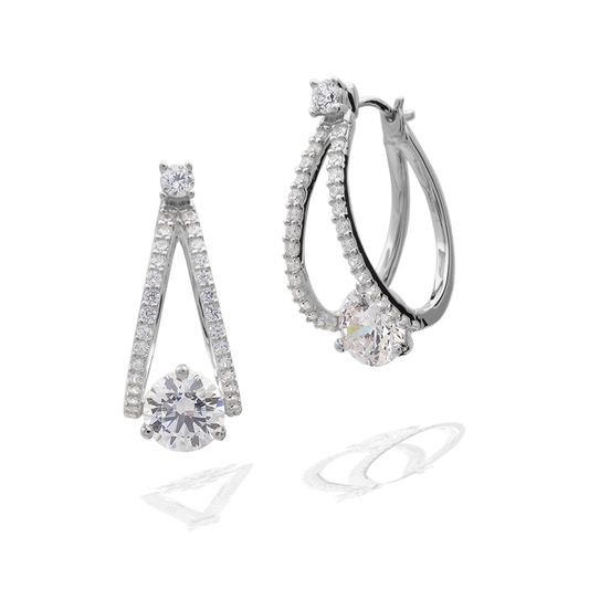 RED CARPET CHAMPAGNE EARRINGS SILVER