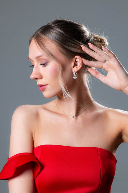 RED CARPET CHAMPAGNE EARRINGS SILVER
