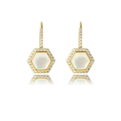 OCEANS TORQUAY MOTHER OF PEARL EARRINGS GOLD