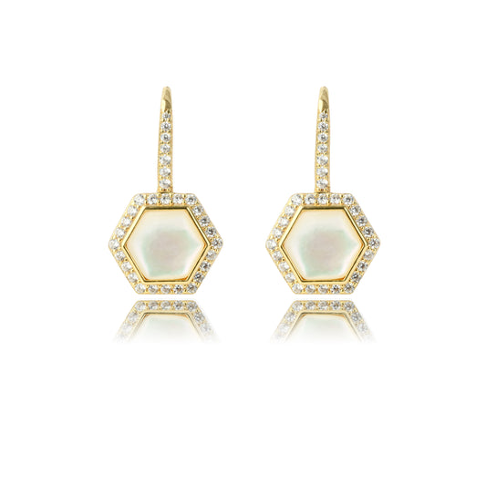 OCEANS TORQUAY MOTHER OF PEARL EARRINGS GOLD