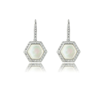 OCEANS TORQUAY MOTHER OF PEARL EARRINGS SILVER