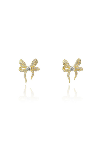 SWEETHEART BOW EARRINGS GOLD