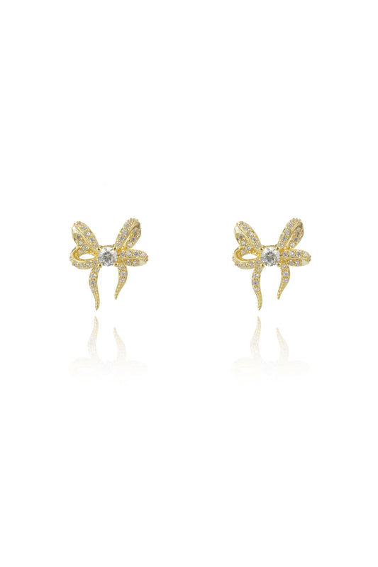 SWEETHEART BOW EARRINGS GOLD