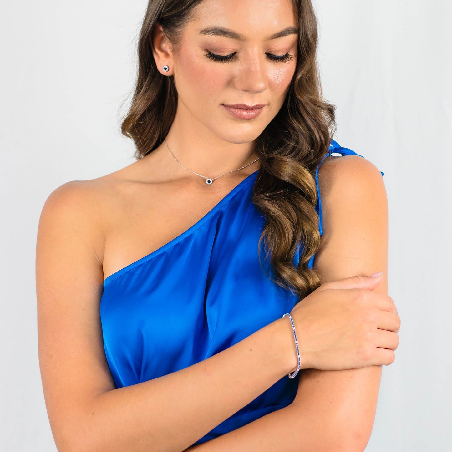 MILESTONE SAPPHIRE 2MM TENNIS BRACELET IN SILVER