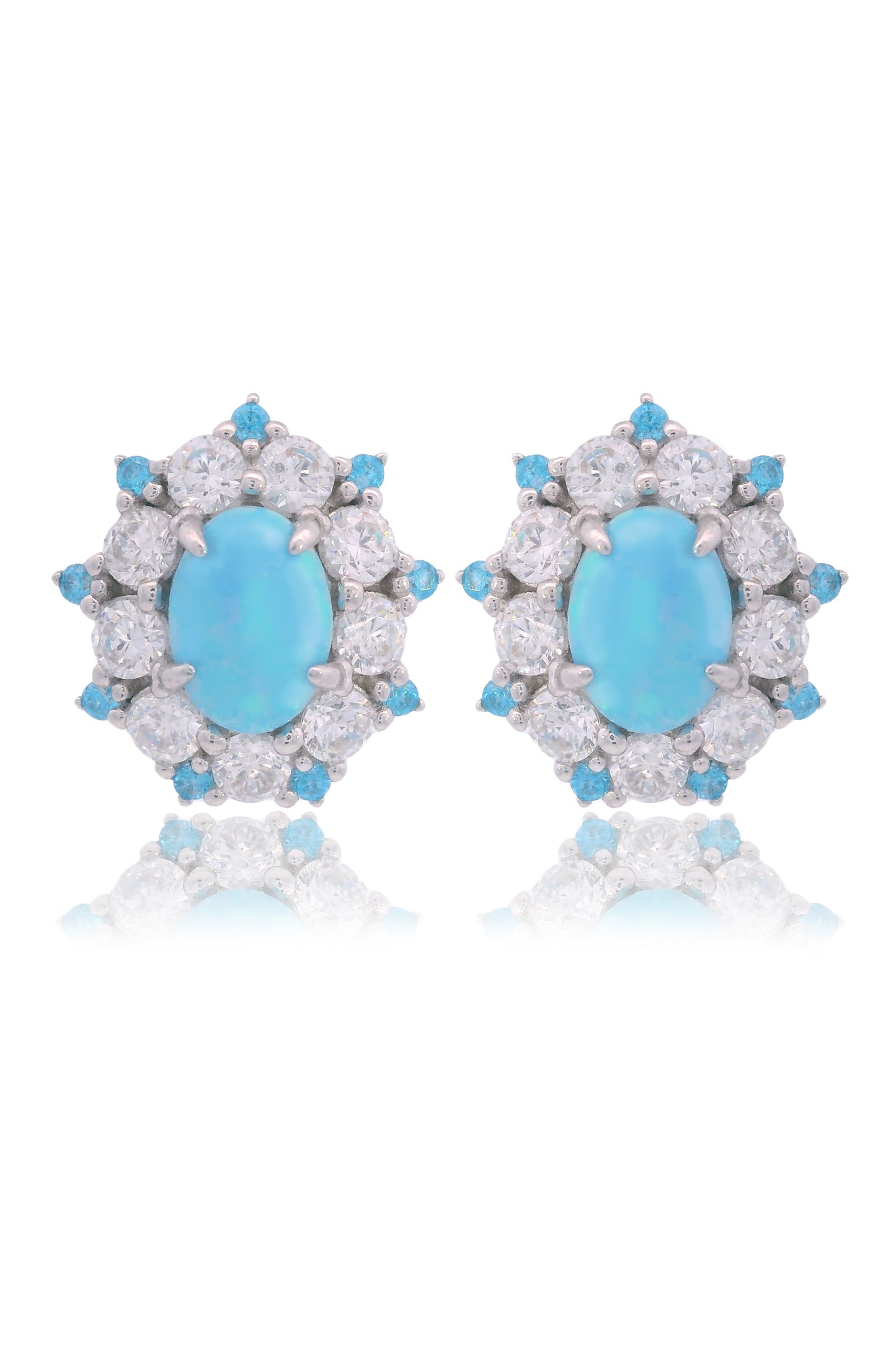 OPAL GLOW BARANGAROO BLUE CREATED OPAL EARRINGS