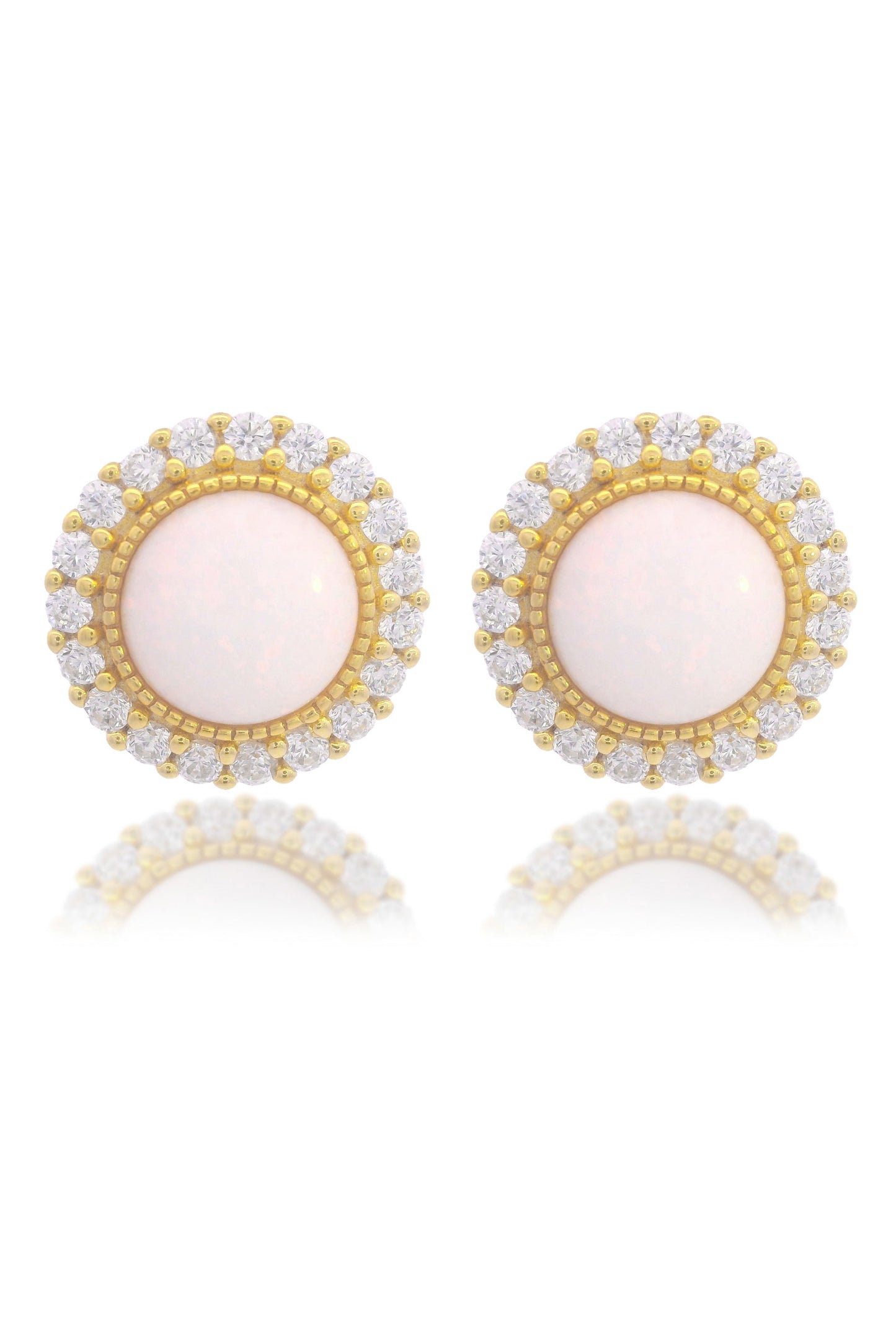 OPAL GLOW MARRINAWI WHITE CREATED OPAL EARRINGS GOLD