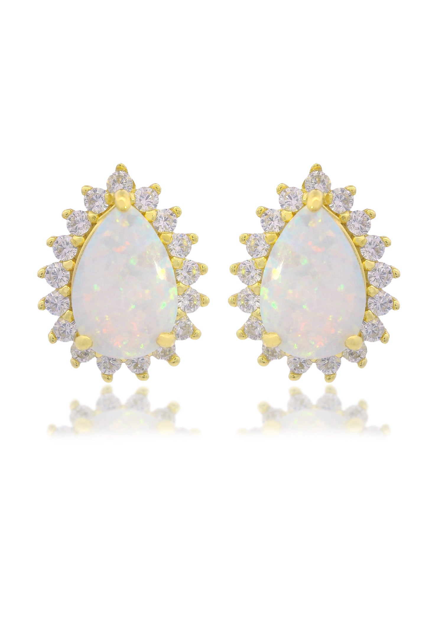OPAL GLOW ROZELLE WHITE CREATED OPAL EARRINGS GOLD