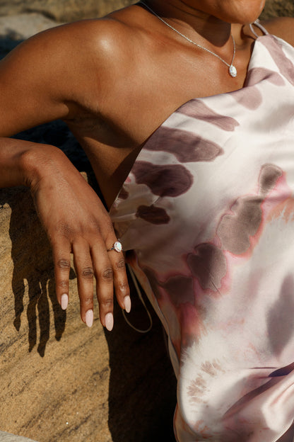 OPAL GLOW ROZELLE WHITE CREATED OPAL RING SILVER