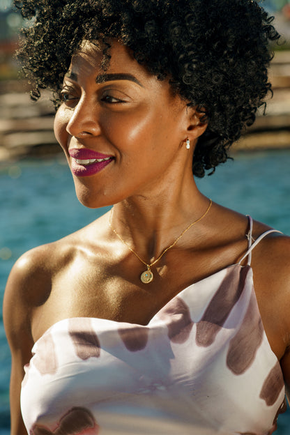 OPAL GLOW BLUE CREATED OPAL HAMSA MEDALION GOLD