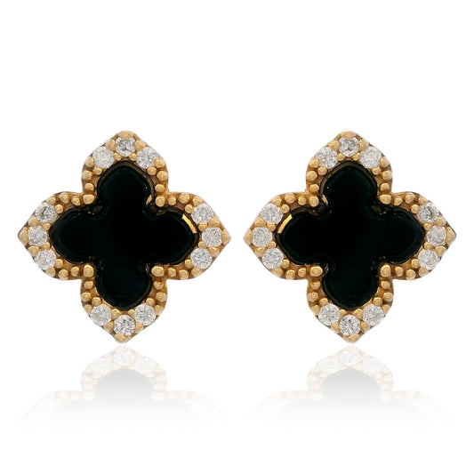 SYDNEY SOIRÉE FAIRWATER MOTHER OF PEARL STUD EARRINGS GOLD