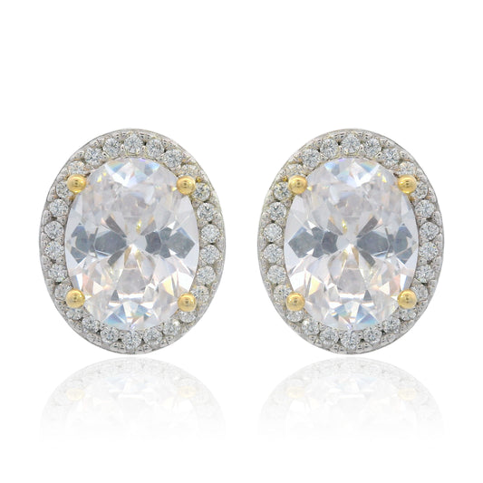 GEORGINI MIDNIGHT VELVET LIMITED EDITION SELENE TWO-TONE MOONLIGHT OVAL EARRINGS