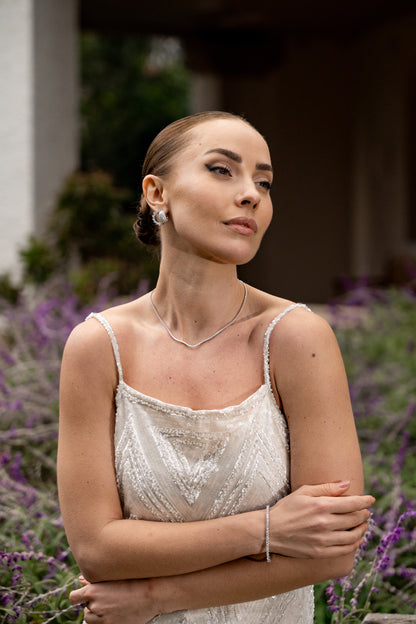 SELENA 3MM TENNIS BRACELET LARGE 19.5CM SILVER