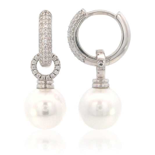 ADAGIO DUO HOOP PEARL EARRING SILVER