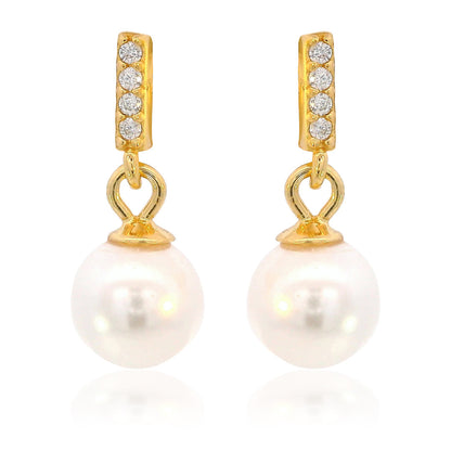 ADAGIO EFFORTLESS GLOW BAR DANGLE PEARL EARRINGS GOLD
