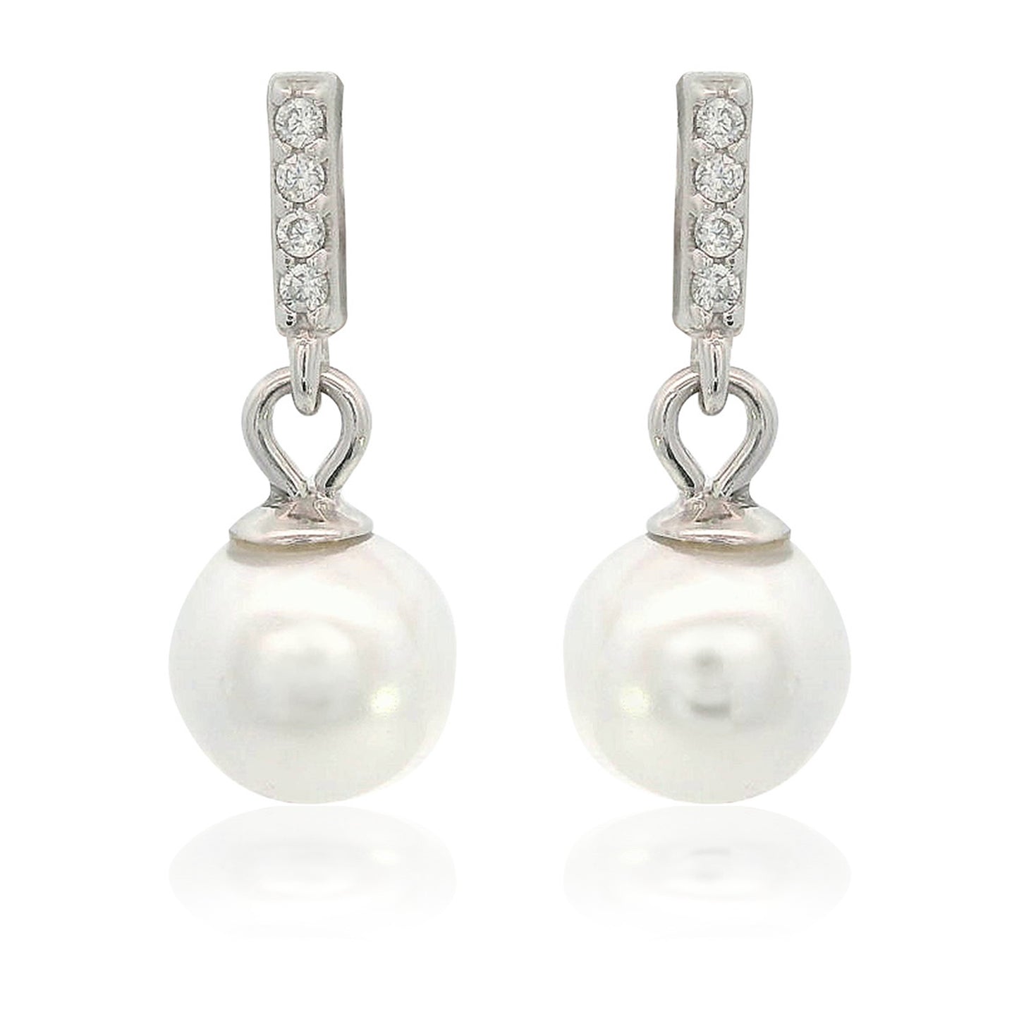 ADAGIO EFFORTLESS GLOW BAR DANGLE PEARL EARRINGS SILVER