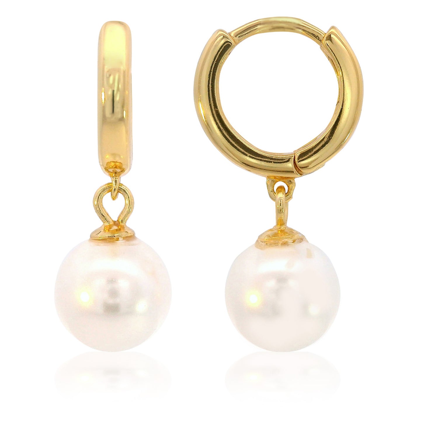 ADAGIO NINE-2-FIVE PEARL HOOP EARRINGS GOLD