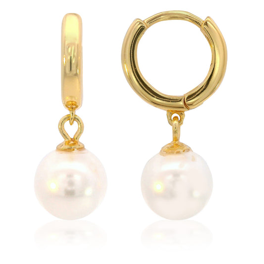 ADAGIO NINE-2-FIVE PEARL HOOP EARRINGS GOLD