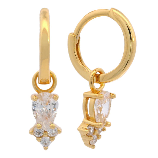GEORGINI MIDNIGHT VELVET ASTERIA HOOP EARRINGS GOLD