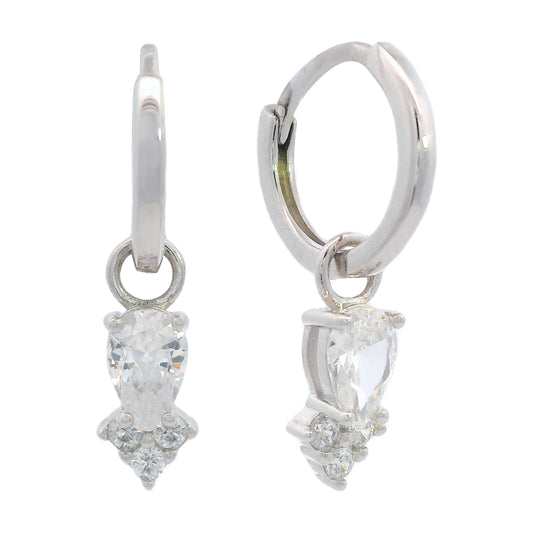 GEORGINI MIDNIGHT VELVET ASTERIA HOOP EARRINGS SILVER