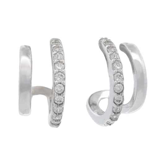 GEORGINI MIDNIGHT VELVET RATRI DOUBLE EARRING SILVER