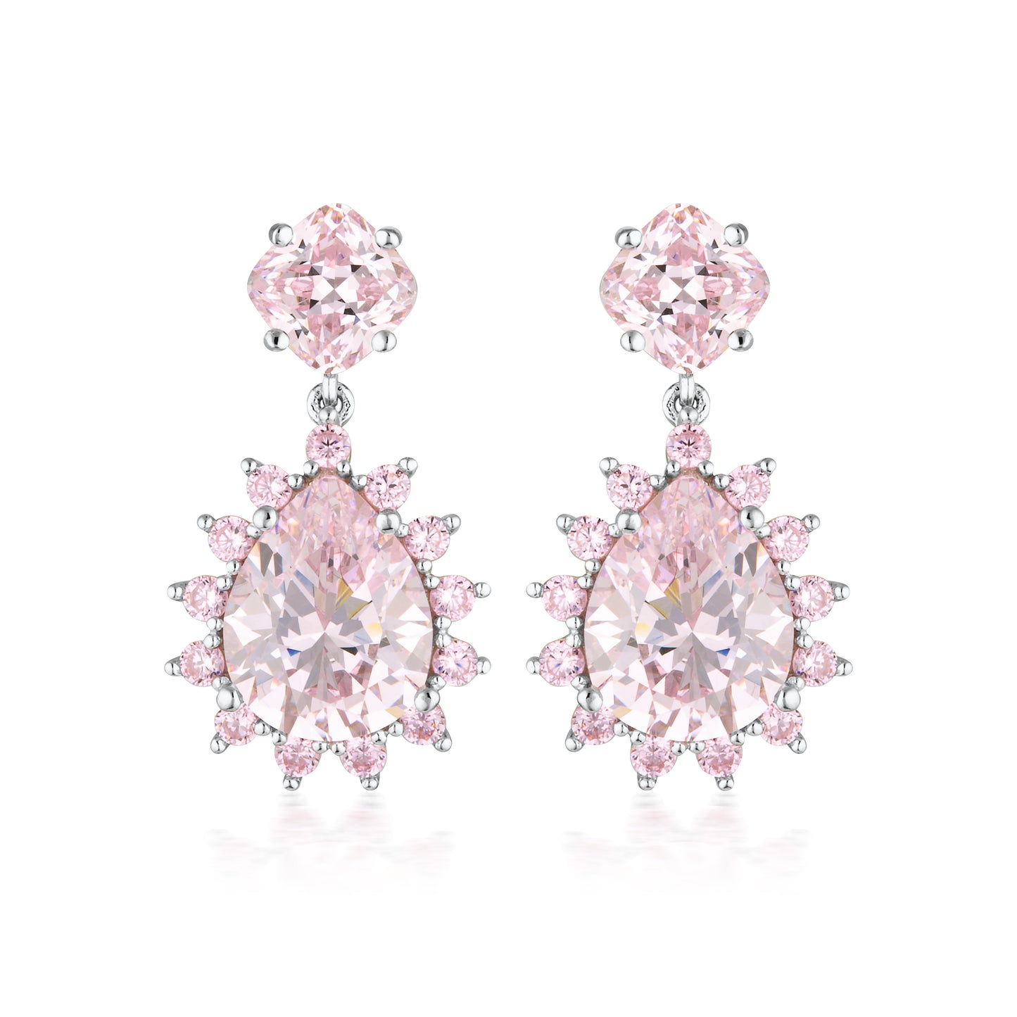 LUXE VELLUTO EARRINGS PINK / SILVER