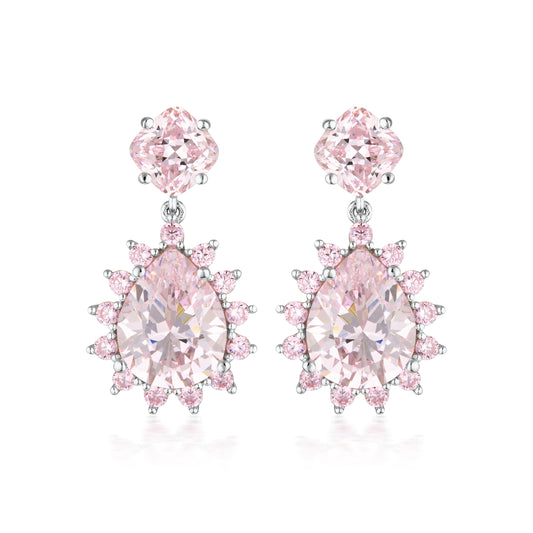 LUXE VELLUTO EARRINGS PINK / SILVER