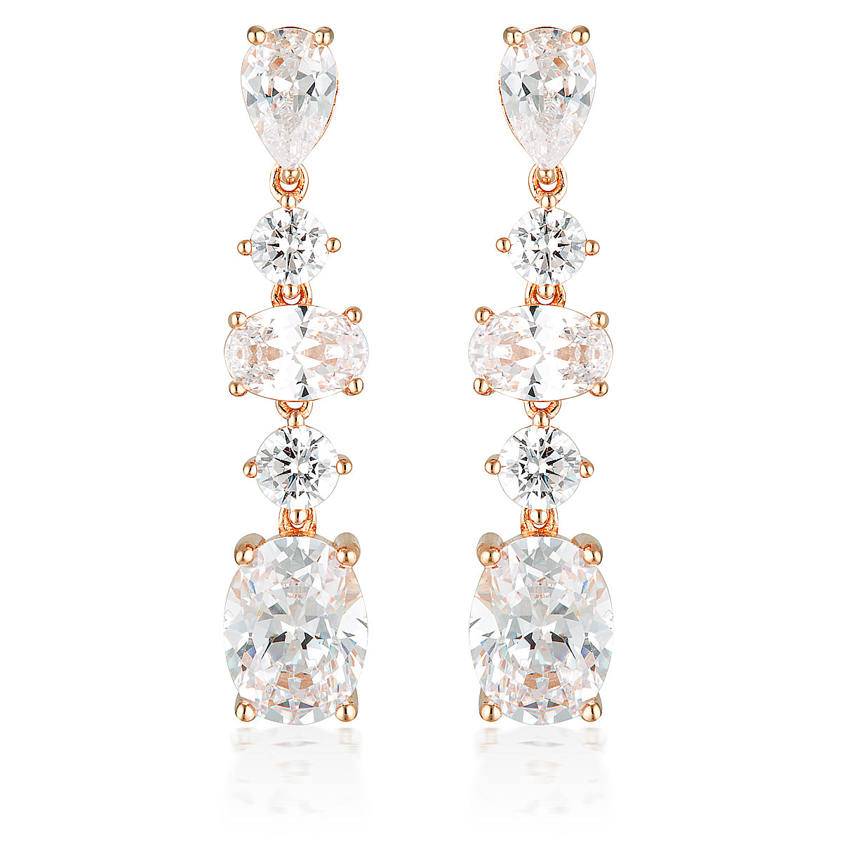 ICONIC BRIDAL CHRISTINA EARRINGS ROSE GOLD