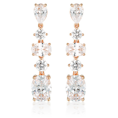 ICONIC BRIDAL CHRISTINA EARRINGS ROSE GOLD