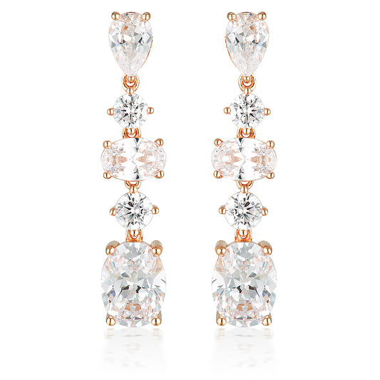 ICONIC BRIDAL CHRISTINA EARRINGS ROSE GOLD