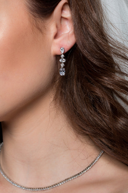 ICONIC BRIDAL CHRISTINA EARRINGS SILVER