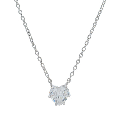 GEORGINI MIDNIGHT VELVET BABY HEART NECKLACE SILVER