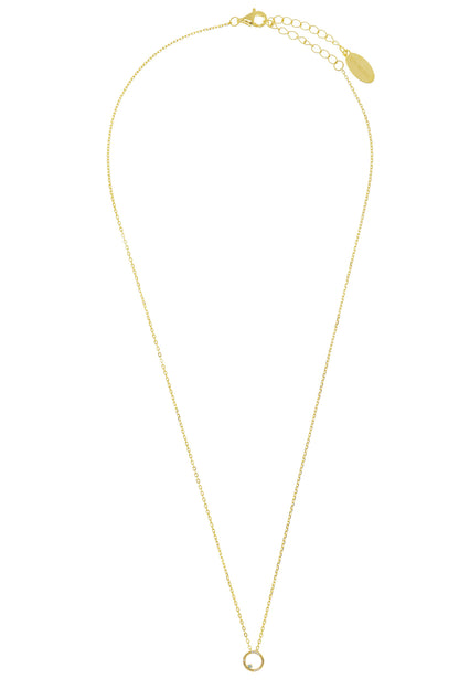 OPAL GLOW BLUE CREATED OPAL CIRCLE PENDANT GOLD