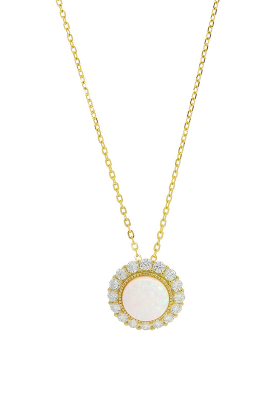 OPAL GLOW MARRINAWI WHITE CREATED OPAL PENDANT GOLD