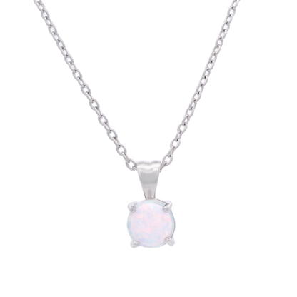 GEORGINI WISTERIA CREATED OPAL PENDANT SILVER