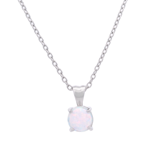 GEORGINI WISTERIA CREATED OPAL PENDANT SILVER
