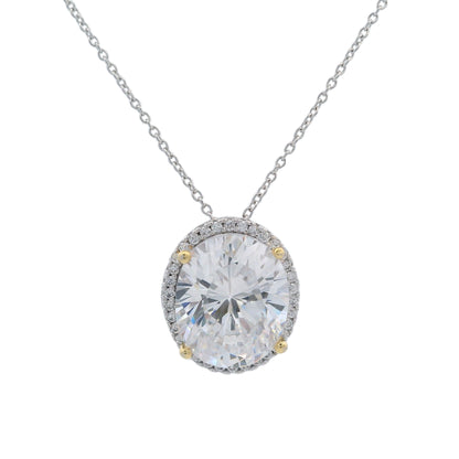 GEORGINI MIDNIGHT VELVET LIMITED EDITION SELENE TWO-TONE MOONLIGHT OVAL PENDANT
