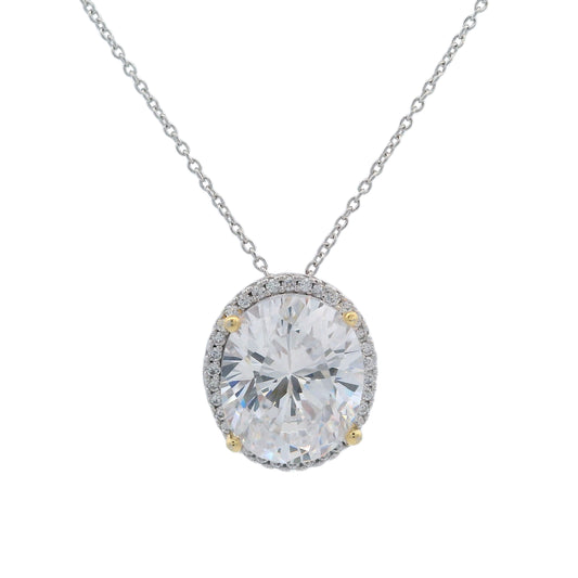 GEORGINI MIDNIGHT VELVET LIMITED EDITION SELENE TWO-TONE MOONLIGHT OVAL PENDANT