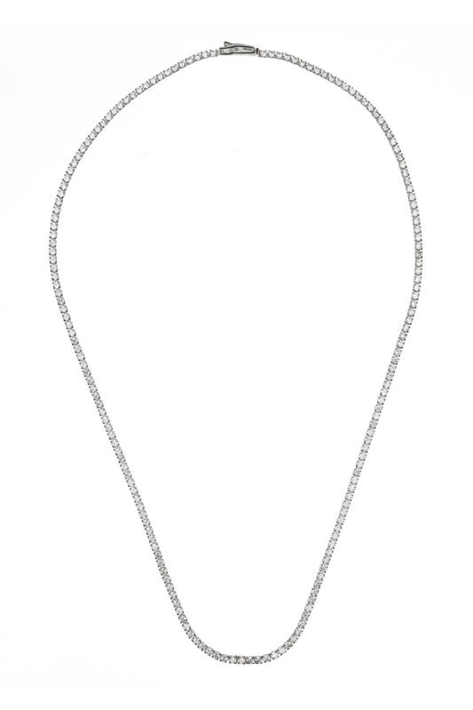 SYDNEY SOIRÉE 2MM TENNIS NECKLACE 42CM SILVER