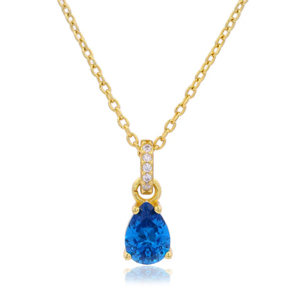 GEORGINI WISTERIA PENDANT BLUE TOPAZ CZ GOLD