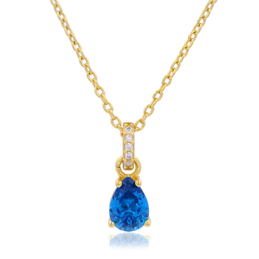 GEORGINI WISTERIA PENDANT BLUE TOPAZ CZ GOLD
