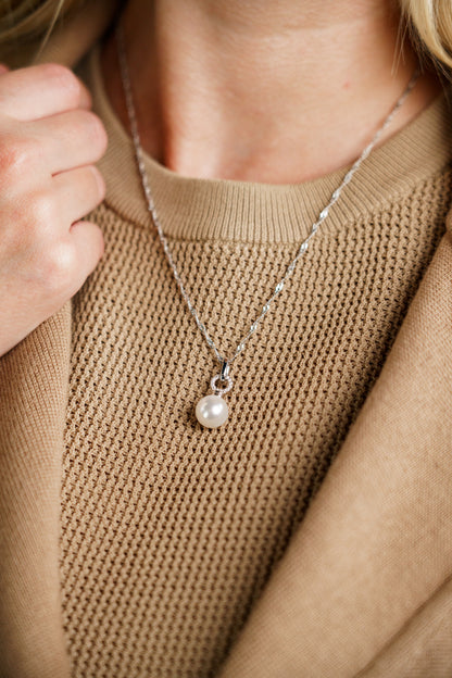 ADAGIO PEARL DUO PENDANT SILVER