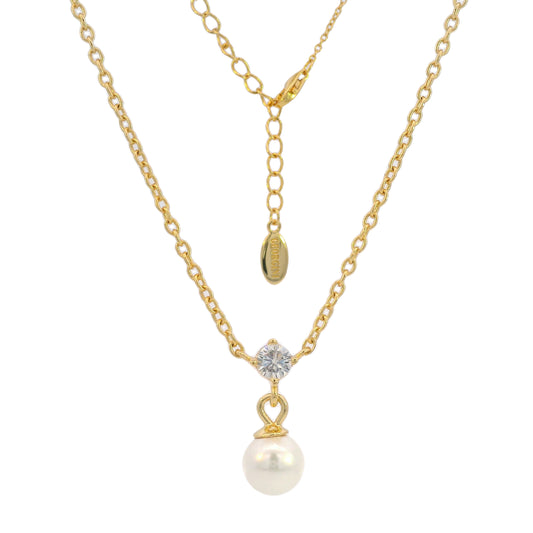 ADAGIO TOUCH OF SPARKLE PEARL NECKLACE GOLD