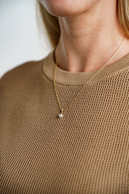 ADAGIO TOUCH OF SPARKLE PEARL NECKLACE GOLD