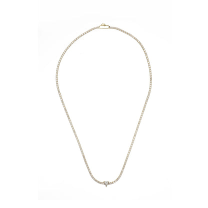 SWEETHEART TENNIS NECKLACE GOLD 42CM