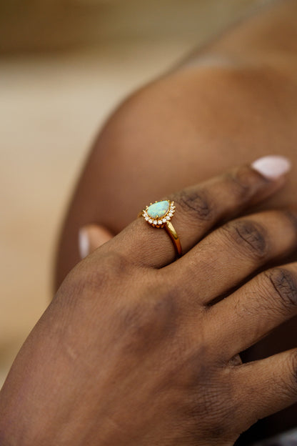 OPAL GLOW ROZELLE WHITE CREATED OPAL RING GOLD